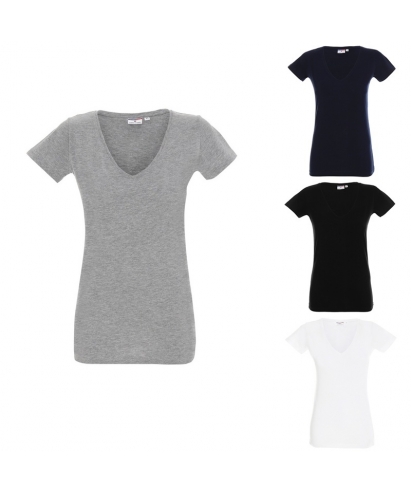 SIEVIEŠU T-KREKLS APDRUKAI - V-NECK