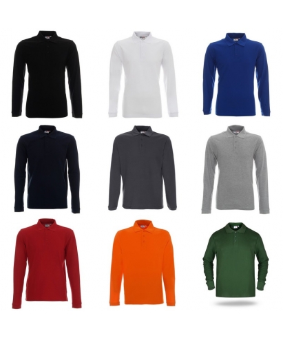 VĪRIEŠU POLO-KREKLS APDRUKAI - LONG COTTON