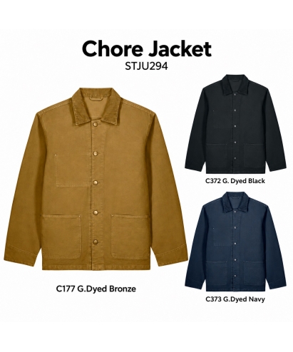 Chore Jacket — unisex audekla jaka, 379 g/m²