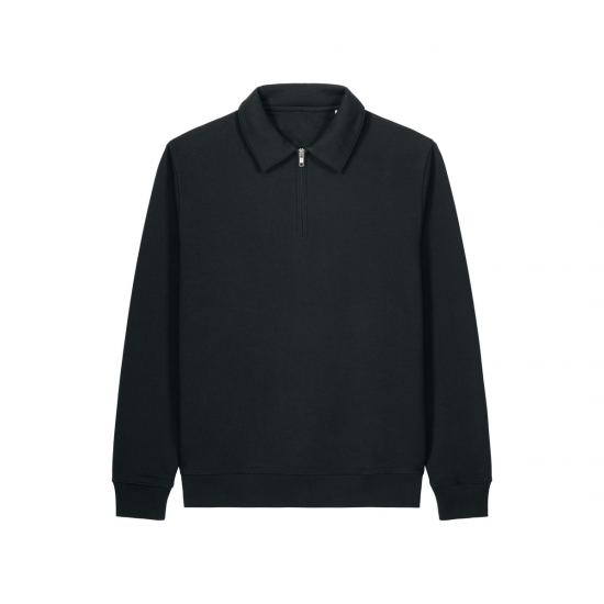 Stanley/Stella Proper — unisex polo džemperis su užtrauktuku, 280 g/m² — vaizdas iš priekio