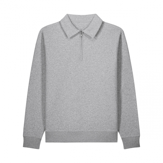 Stanley/Stella Proper — unisex polo džemperis su užtrauktuku, 280 g/m² — vaizdas iš priekio