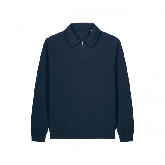 Stanley/Stella Proper — unisex polo džemperis su užtrauktuku, 280 g/m² — vaizdas iš priekio