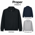 Proper — unisex polo džemperis su užtrauktuku, 280 g/m²