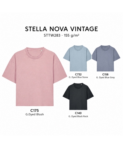 Stella Nova Vintage — moteriški marškinėliai, 155 g/m²